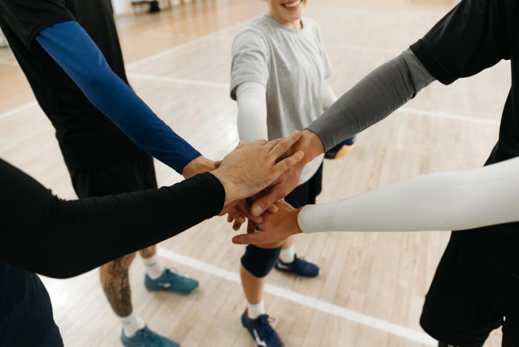 Image of team members displaying employee morale